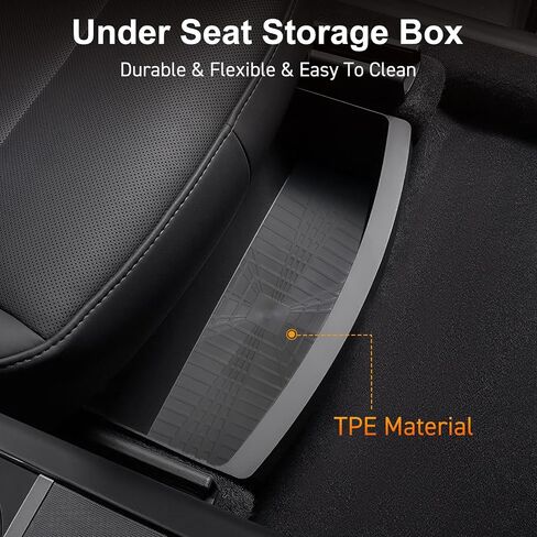 2PCS Under Seat Storage Boxes for Tesla Model Y Juniper Accessories 2025 2026 Hidden Organizer Trays for Front Row Driver & Passenger Side (Black) in Saudi Arabia