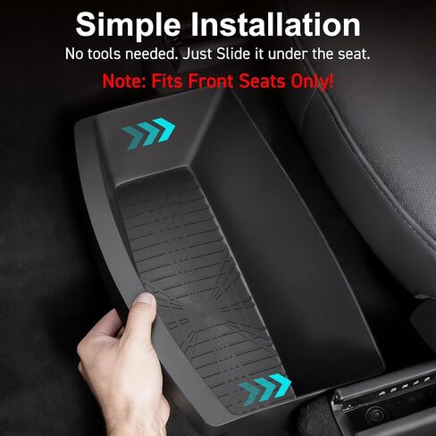 2PCS Under Seat Storage Boxes for Tesla Model Y Juniper Accessories 2025 2026 Hidden Organizer Trays for Front Row Driver & Passenger Side (Black) in Saudi Arabia