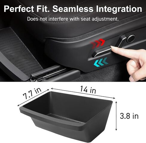 2PCS Under Seat Storage Boxes for Tesla Model Y Juniper Accessories 2025 2026 Hidden Organizer Trays for Front Row Driver & Passenger Side (Black) in Saudi Arabia