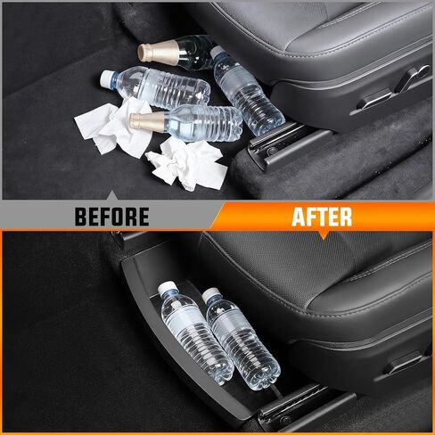 2PCS Under Seat Storage Boxes for Tesla Model Y Juniper Accessories 2025 2026 Hidden Organizer Trays for Front Row Driver & Passenger Side (Black) in Saudi Arabia