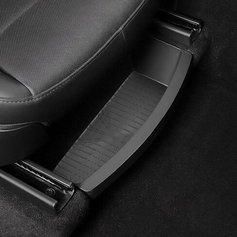 2PCS Under Seat Storage Boxes for Tesla Model Y Juniper Accessories 2025 2026 Hidden Organizer Trays for Front Row Driver & Passenger Side (Black) in Saudi Arabia
