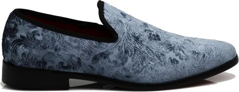 SPK35 Men's Vintage Velvet Flower Designer Dress Loafers Slip On Shoes Classic Tuxedo Dress Shoes in Saudi Arabia