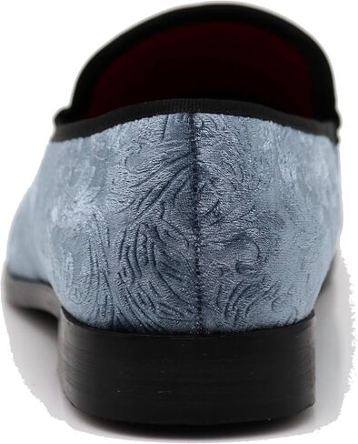 SPK35 Men's Vintage Velvet Flower Designer Dress Loafers Slip On Shoes Classic Tuxedo Dress Shoes in Saudi Arabia