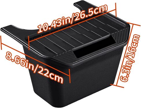 Under Seat Trash Can for Tesla Model Y 2020 2025 Storage Organizer Box with Anti Slip Lid and Slit Opening TPE Garbage Bin Rear Console Organizer Accessories in Saudi Arabia