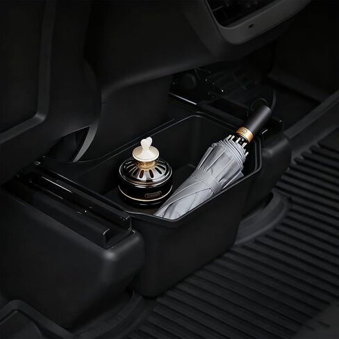 Under Seat Trash Can for Tesla Model Y 2020 2025 Storage Organizer Box with Anti Slip Lid and Slit Opening TPE Garbage Bin Rear Console Organizer Accessories in Saudi Arabia