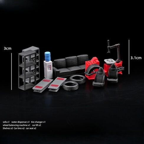 1:64 Diorama Garage Accessories Model Set, Workshop Repair Tool Model Scene Props, 12pc Parking Lot Scene Maintenance Accessory, for 1:64 Diecast Model Car Display in Saudi Arabia