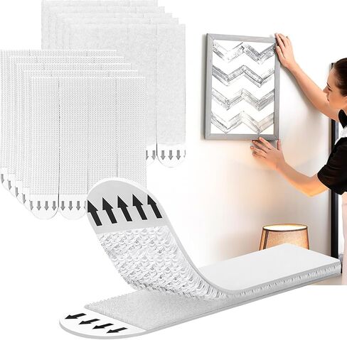 20 Pairs 40 Strips Large Picture Hanging Strips, Picture Hanger Kit Without Nails Refill, Removable Damage Free, Sticky Hooks Design for Your Poster on Wall in Saudi Arabia
