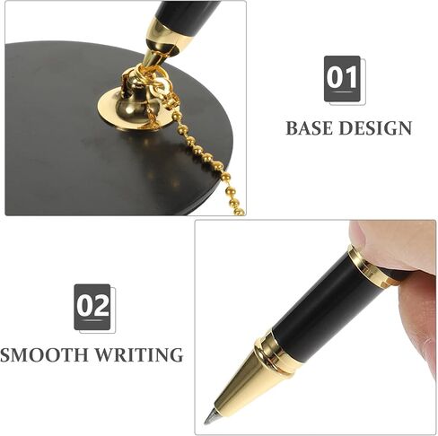 Multi-function Signature Pen with Stainless Steel Construction Black Ink Smooth Writing Business Accessory for Office Hotel Bank Countertop Use in Saudi Arabia