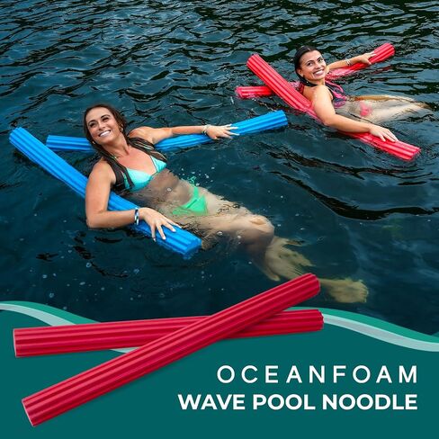 نودلز Oceanfoam Wave Pool - نودلز حمام السباحة الممتازة والمتينة والمستدامة لتوفير الراحة القصوى، مصممة لتدوم طويلاً، نودلز حمام السباحة الضخمة للأطفال والكبار (51 بوصة × 3.85 بوصة) in Kuwait