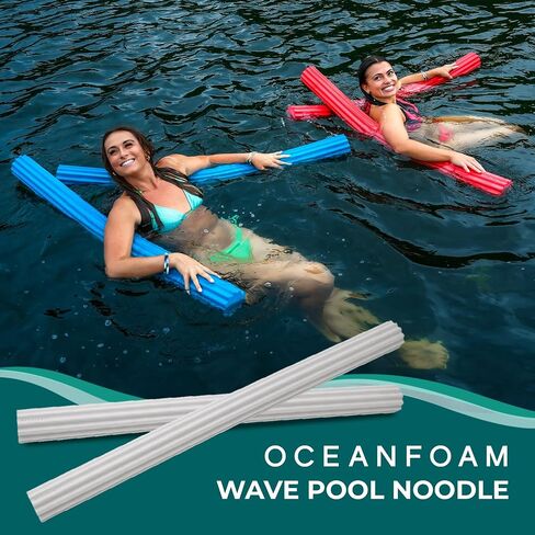 نودلز Oceanfoam Wave Pool - نودلز حمام السباحة الممتازة والمتينة والمستدامة لتوفير الراحة القصوى، مصممة لتدوم طويلاً، نودلز حمام السباحة الضخمة للأطفال والكبار (51 بوصة × 3.85 بوصة) in Kuwait