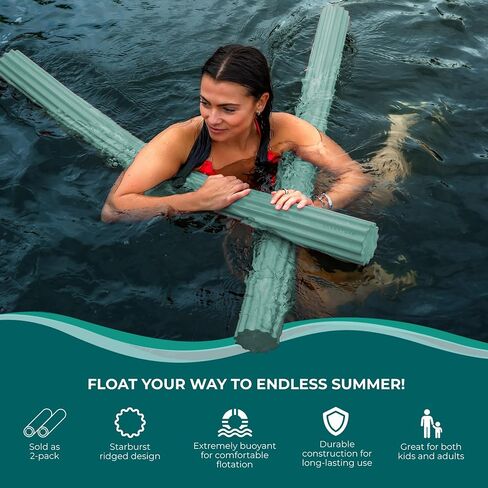 نودلز Oceanfoam Wave Pool - نودلز حمام السباحة الممتازة والمتينة والمستدامة لتوفير الراحة القصوى، مصممة لتدوم طويلاً، نودلز حمام السباحة الضخمة للأطفال والكبار (51 بوصة × 3.85 بوصة) in Kuwait