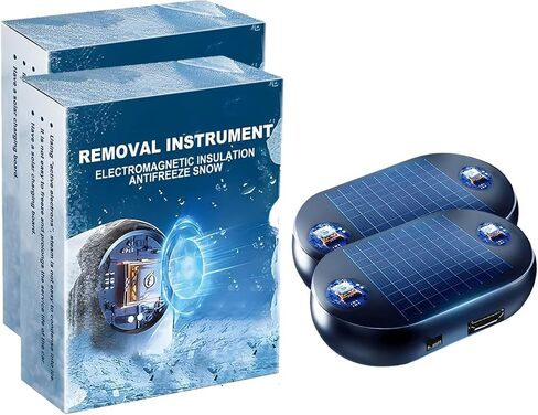 2pcs Anti-Freeze Electromagnetic Car Snow Removal Device, 2026 New Portable Solar Electromagnetic Molecular Interference Freeze and Snow Remover Instrument for Ice and Snow Scraping in Saudi Arabia