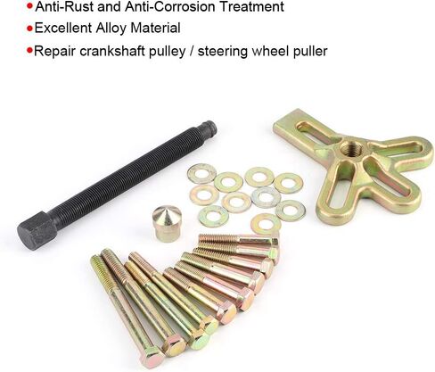 13 Piece Automotive Puller Kit – Steering Wheel and Crankshaft Pulley Remover Tool Set for Maintenance & Repair in Saudi Arabia