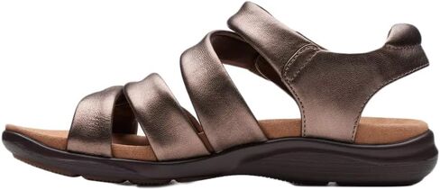Clarks Women's Kitly Ave Flat Sandal, Navy Leather, 6.5 in Saudi Arabia