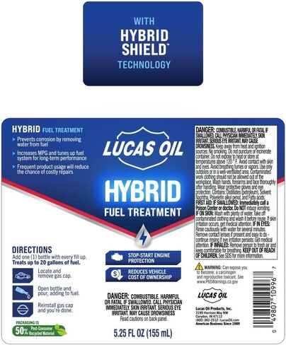 زيت لوكاس 10996 لمعالجة الوقود الهجين مع HybridShield™ - 5.25 أونصة in Saudi Arabia
