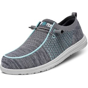 LARNMERN Steel Toe Loafers Women Lightweight Comfortable Slip On Walking Casual Flats Sneakers Work Safety Shoes in Kuwait