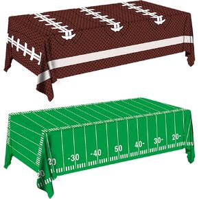 ديكورات حفلات كرة القدم، مفرش طاولة للاستعمال مرة واحدة، غطاء طاولة بلاستيكي مثالي لديكورات حفلات أعياد الميلاد وحفلات كرة القدم الفائقة وديكورات البوابة الخلفية ليوم اللعب، مقاس 54 × 108 بوصة، عبوتان in Kuwait