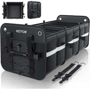 Hotor Trunk Organizer لسيارات الدفع الرباعي - صندوق تخزين السيارات مع شرائح عاكسة ، منظم للسيارات القابلة للطي مع سعة كبيرة ، وملحقات السيارات الأساسية للشاحنة ، والسيدان ، والأسود ، 22.1 "× 13.0" × 12.0 " in Kuwait