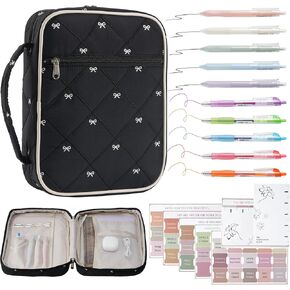 Bible Cover Case for Women, Quilted Waterproof Church Tote Bag with Zipper Pocket, Bible Study Supplies, Christian Gifts for Girls, Bow Pattern(Pink) in Kuwait