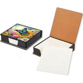 صندوق ملاحظات طقم طلاء ألماس على شكل فراشة، صندوق تخزين ورق مذكرة فن ماسي، حامل ملاحظات لاصق فن ماسي، لوحة مذكرة لوحة ماسية لمكتب المكتب. (الفراشة2) in Kuwait
