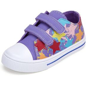 Unisex Anti-Slip Sneakers Kids Easy Fasten Shoes Toddler Casual Lightweight Canvas Shoes for Girls Boys in Kuwait