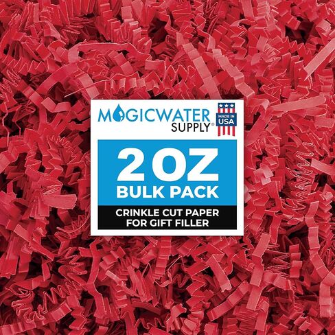 MagicWater Supply - 2 oz - Diamond Light Pink - Crinkle Cut Paper Shred Filler great for Gift Wrapping, Basket Filling, Birthdays, Weddings, Anniversaries, Valentines Day, and other occasions in Kuwait