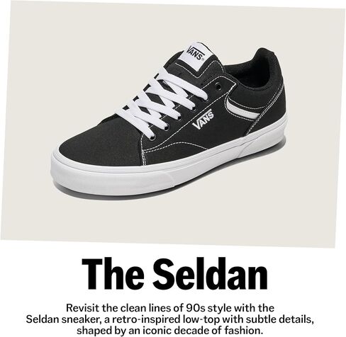 Vans Women's Seldan Shoe | Retro Tennis Inspired Sneakers for Fashion, Work & Everyday Wear, Embroidered Flowers Marshmallow, 7.5 in Saudi Arabia