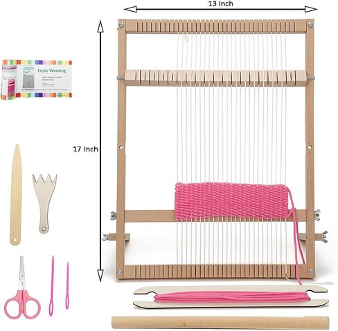 Weaving Loom for Beginners Adults/Kids and 1 Set of Weaving Works Complete Yarn Kit with Detailed Friendly Instructions, Parents and Children in The Holiday Experience Weaving Brings Fun Green in Saudi Arabia