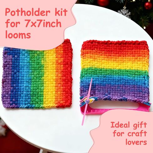 حلقات إعادة ملء نول النسيج، 900 قطعة من حلقات بوثولدر لنول 7-10 بوصة، أشرطة نسج DIY للأطفال، هدايا مثالية للفتيات من الأعمار مستلزمات الحرف اليدوية (6 ألوان عيد الميلاد (900 حلقة)) in Kuwait