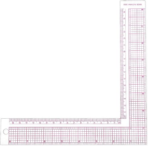 Clear Sewing Ruler, L-Square Plastic Measure Ruler 90 Degree L Shaped Framing Measuring Tool Fabric Sewing Measuring Supplies for Pattern Making in Saudi Arabia