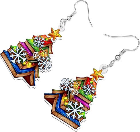 Acrylic Funny Book Earrings Dangle Bookshelves Jewelry Back to School Gifts for Kids Teachers Women Girls in Kuwait