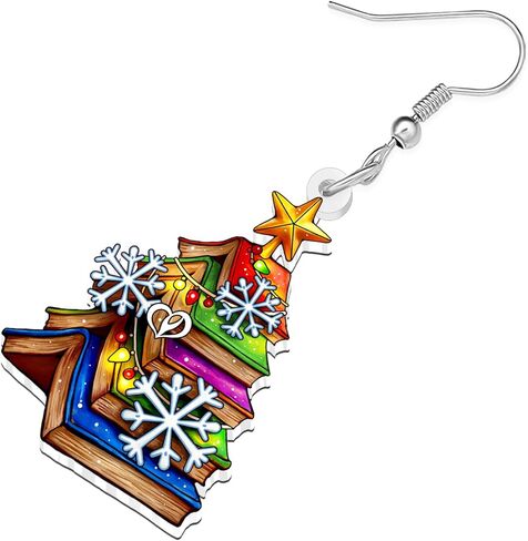 Acrylic Funny Book Earrings Dangle Bookshelves Jewelry Back to School Gifts for Kids Teachers Women Girls in Kuwait