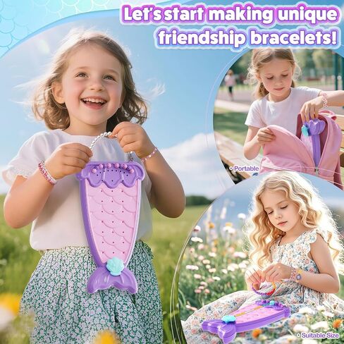 2-in-1 Friendship Bracelet Making Kit, Arts and Crafts for Girls Ages 8-12, Jewelry Making Kit＆DIY Travel Activity Toys Set, Christmas Birthday Gifts for 6 7 8 9 10 11 12 Year Old Teen Girls (Purple) in Saudi Arabia