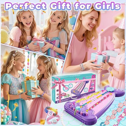 2-in-1 Friendship Bracelet Making Kit, Arts and Crafts for Girls Ages 8-12, Jewelry Making Kit＆DIY Travel Activity Toys Set, Christmas Birthday Gifts for 6 7 8 9 10 11 12 Year Old Teen Girls (Purple) in Saudi Arabia