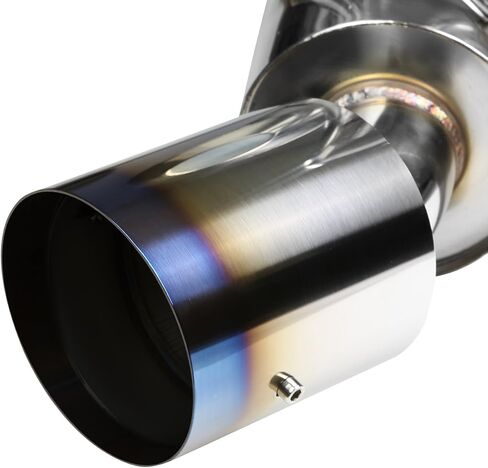 Auto Dynasty 4.5 Inches Dual Burnt Muffler Tip Catback Exhaust System Compatible with Nissan 370Z 2009-2019, Stainless Steel in Saudi Arabia