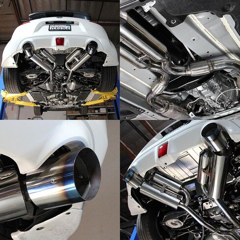 Auto Dynasty 4.5 Inches Dual Burnt Muffler Tip Catback Exhaust System Compatible with Nissan 370Z 2009-2019, Stainless Steel in Saudi Arabia
