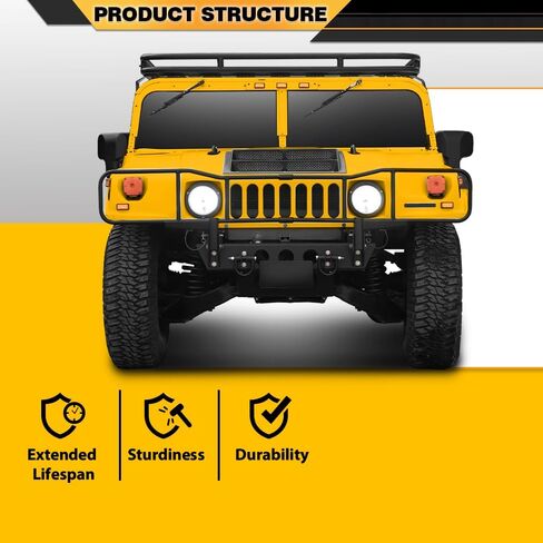 غطاء فتحة التهوية المجوفة لتدفق الهواء متوافق مع طراز Hummer H1 HMMWV باللون الأسود in Kuwait