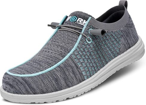 LARNMERN Steel Toe Loafers Women Lightweight Comfortable Slip On Walking Casual Flats Sneakers Work Safety Shoes in Kuwait