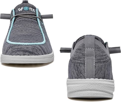 LARNMERN Steel Toe Loafers Women Lightweight Comfortable Slip On Walking Casual Flats Sneakers Work Safety Shoes in Kuwait