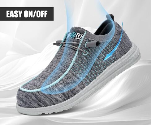 LARNMERN Steel Toe Loafers Women Lightweight Comfortable Slip On Walking Casual Flats Sneakers Work Safety Shoes in Kuwait