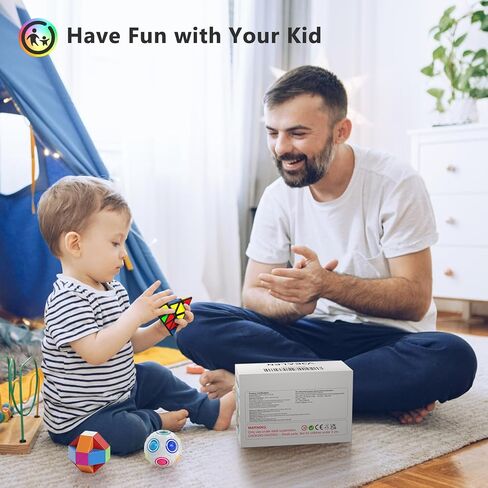 Vdealen 12 Pack Speed Cube Set Puzzle Cube Pack, 2x2 3x3 4x4 Pyramid Dodecahedron Mirror Skewb Snake Ivy Infinity Sandwich Fidget Spinner Magic Cube, Smooth Cube Bundle Toys Gift for Kids & Adults in Kuwait