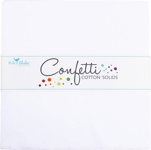 Confetti Cotton Solids Bright White 42 10-inch Squares Layer Cake Riley Blake 10-120-BWHITE-42 in Saudi Arabia