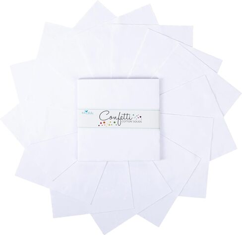 Confetti Cotton Solids Bright White 42 10-inch Squares Layer Cake Riley Blake 10-120-BWHITE-42 in Saudi Arabia