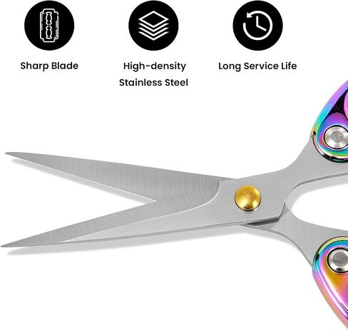 Stainless Steel Ultra Sharp Office Scissors - Multipurpose Shears for Home, School, Sewing, Fabric & Craft Supplies - Colorful in Saudi Arabia
