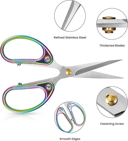 Stainless Steel Ultra Sharp Office Scissors - Multipurpose Shears for Home, School, Sewing, Fabric & Craft Supplies - Colorful in Saudi Arabia