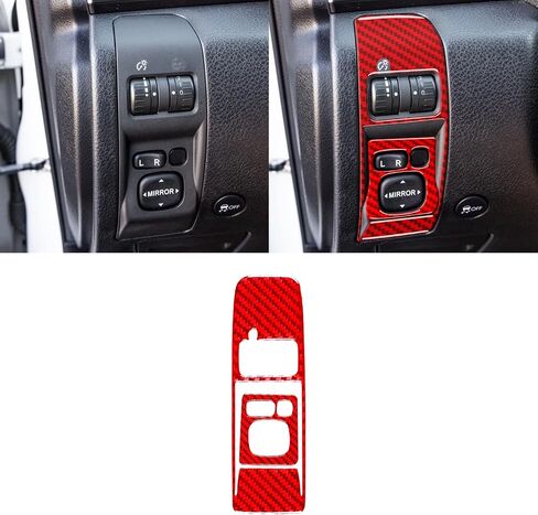 ملصق من ألياف الكربون الحقيقي متوافق مع Subaru Impreza WRX STi 2007 2008 2009 2010 2011 ملحقات لوحة قيادة السيارة وغطاء شرائط الزينة الداخلية باللون الأحمر 3 قطع in Kuwait