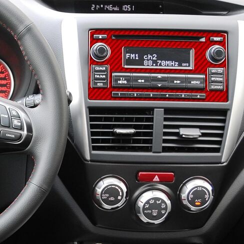 Real Carbon Fiber Decal Compatible with Subaru Impreza WRX STi 2007 2008 2009 2010 2011 Accessories Car Dashboard Co-Pilot Instrumentation Trim Strips Cover Interior Sticker Red 3PCS in Saudi Arabia
