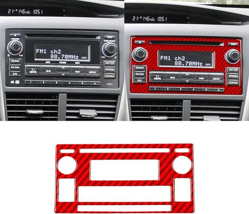 Real Carbon Fiber Decal Compatible with Subaru Impreza WRX STi 2007 2008 2009 2010 2011 Accessories Car Dashboard Co-Pilot Instrumentation Trim Strips Cover Interior Sticker Red 3PCS in Saudi Arabia