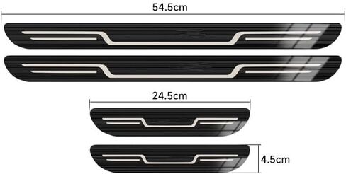Stainless Steel Car Door Sill Protector for Qashqai+2 7-seat, Kick Plate Guard Strips Pedal Trim Threshold Protectors Accessories,A/Black2 in Saudi Arabia