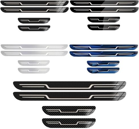 Stainless Steel Car Door Sill Protector for Qashqai+2 7-seat, Kick Plate Guard Strips Pedal Trim Threshold Protectors Accessories,A/Black2 in Saudi Arabia